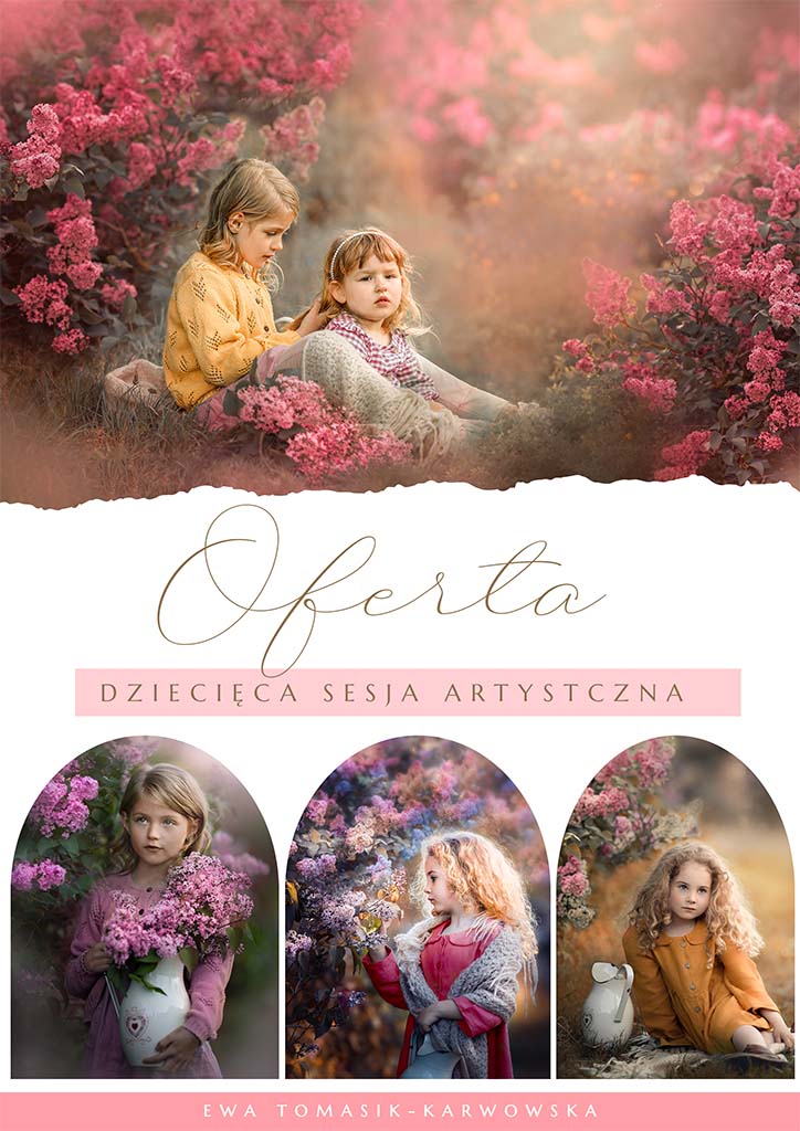 Baner reklamowy cennika - sesja dziecięca